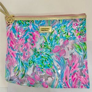Lilly Pulitzer Best Fishes Vinyl Beach Day Pouch Water Resistant